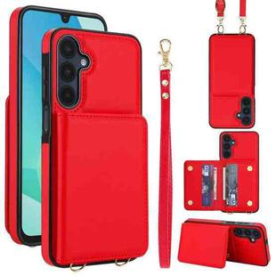 For Samsung Galaxy A26 5G Crossbody Dual-buckle Wallet RFID Back Leather Phone Case(Red)
