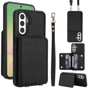 For Samsung Galaxy A36 5G Crossbody Dual-buckle Wallet RFID Back Leather Phone Case(Black)