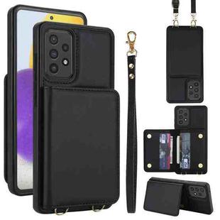 For Samsung Galaxy A72 5G / 4G Crossbody Dual-buckle Wallet RFID Back Leather Phone Case(Black)