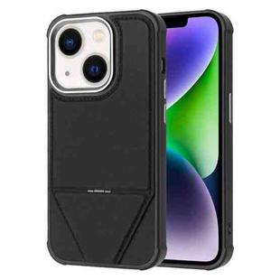 For iPhone 15 Plus / 14 Plus Fabric Feel PU MagSafe Phone Case(Black)