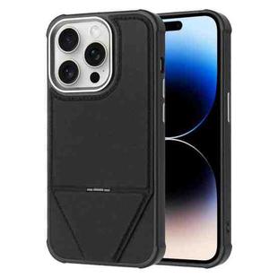 For iPhone 14 Pro Max Fabric Feel PU MagSafe Phone Case(Black)