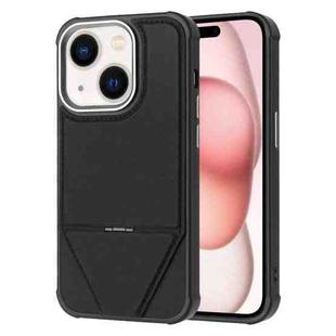 For iPhone 15 Fabric Feel PU MagSafe Phone Case(Black)
