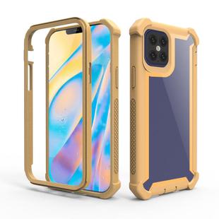 For iPhone 12 mini Four-corner Shockproof All-inclusive Transparent Space Protective Case(Gold)