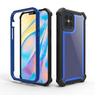 For iPhone 12 mini Four-corner Shockproof All-inclusive Transparent Space Protective Case(Black Blue)