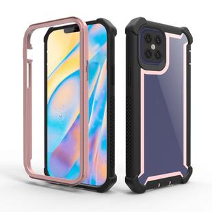 For iPhone 12 Pro Max Four-corner Shockproof All-inclusive Transparent Space Protective Case(Rose Gold)