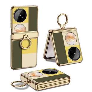 For Huawei Pocket 2 GKK Electroplating Painted Magnetic Folding Hinge Phone Case(Green)