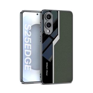 For Samsung Galaxy S25 Edge 5G GKK Plating TPU + Leather Supercar Full Coverage Phone Case(Green)