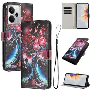 For Realme 14 / P3 5G / 14T 5G Colored Drawing Pattern Leather Phone Case(Butterfly Tree)