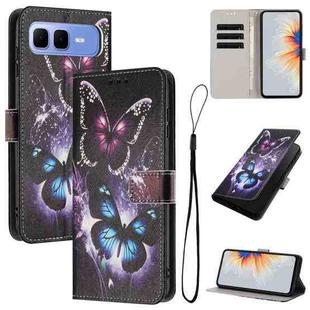 For Infinix Smart 10 Plus 4G Color Drawing Pattern Leather Phone Case(Two Butterflies)