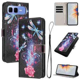 For Infinix Smart 10 Plus 4G Color Drawing Pattern Leather Phone Case(Dragonfly)
