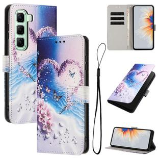 For Infinix Hot 60 Pro 4G Color Drawing Pattern Leather Phone Case(Love Butterfly)