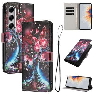 For Tecno Camon 40 Pro 4G Colored Drawing Pattern Leather Phone Case(Butterfly Tree)