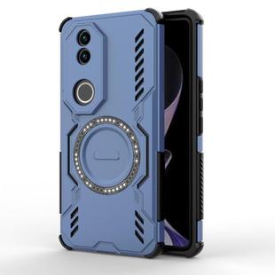 For vivo V50 5G Global Butterfly Armor MagSafe Magnetic Ring Shockproof Phone Case(Blue)