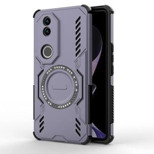 For vivo V50 5G Global Butterfly Armor MagSafe Magnetic Ring Shockproof Phone Case(Purple)