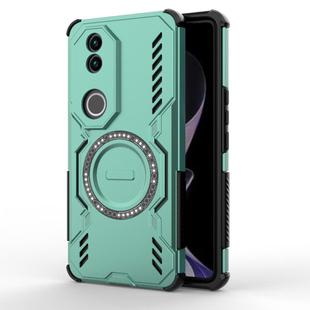 For vivo V50 5G Global Butterfly Armor MagSafe Magnetic Ring Shockproof Phone Case(Light Green)