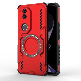 For vivo V50 5G Global Butterfly Armor MagSafe Magnetic Ring Shockproof Phone Case(Red)