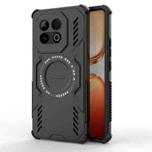 For vivo iQOO Z10 Turbo 5G Butterfly Armor MagSafe Magnetic Ring Shockproof Phone Case(Black)