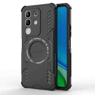For vivo Y29 4G Global Butterfly Armor MagSafe Magnetic Ring Shockproof Phone Case(Black)