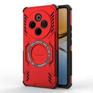 For vivo Y300 Pro 5G / T4 5G India Butterfly Armor MagSafe Magnetic Ring Shockproof Phone Case(Red)