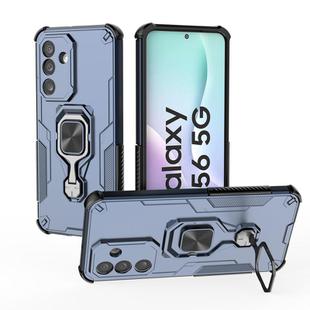 For Samsung Galaxy M56 5G Metal Kickstand TPU Hybrid PC Phone Case(Blue)