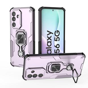 For Samsung Galaxy M56 5G Metal Kickstand TPU Hybrid PC Phone Case(Purple)