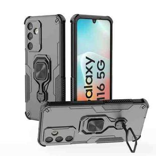 For Samsung Galaxy M16 5G Metal Kickstand TPU Hybrid PC Phone Case(Black)