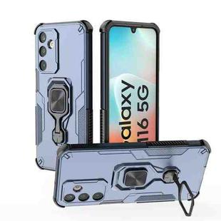 For Samsung Galaxy M16 5G Metal Kickstand TPU Hybrid PC Phone Case(Blue)