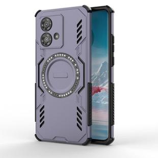 For Motorola Edge 40 Neo 5G Butterfly Armor MagSafe Magnetic Ring Shockproof Phone Case(Purple)