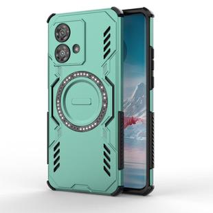For Motorola Edge 40 Neo 5G Butterfly Armor MagSafe Magnetic Ring Shockproof Phone Case(Light Green)