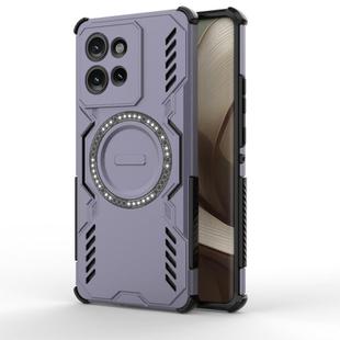 For Motorola Edge 50 5G Global Butterfly Armor MagSafe Magnetic Ring Shockproof Phone Case(Purple)