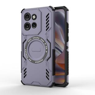 For Motorola Edge 50 Neo 5G Global Butterfly Armor MagSafe Magnetic Ring Shockproof Phone Case(Purple)