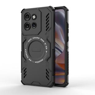 For Motorola Edge 50 Neo 5G Global Butterfly Armor MagSafe Magnetic Ring Shockproof Phone Case(Black)