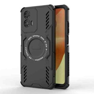 For Motorola Moto G34 5G Butterfly Armor MagSafe Magnetic Ring Shockproof Phone Case(Black)