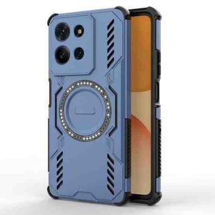 For Motorola Moto G75 5G Global Butterfly Armor MagSafe Magnetic Ring Shockproof Phone Case(Blue)