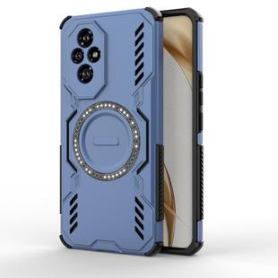 For Honor 200 5G Global Butterfly Armor MagSafe Magnetic Ring Shockproof Phone Case(Blue)
