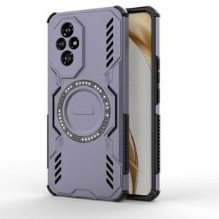 For Honor 200 5G Global Butterfly Armor MagSafe Magnetic Ring Shockproof Phone Case(Purple)