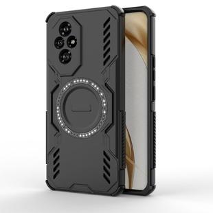 For Honor 200 5G Global Butterfly Armor MagSafe Magnetic Ring Shockproof Phone Case(Black)