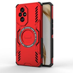 For Honor 200 5G Global Butterfly Armor MagSafe Magnetic Ring Shockproof Phone Case(Red)