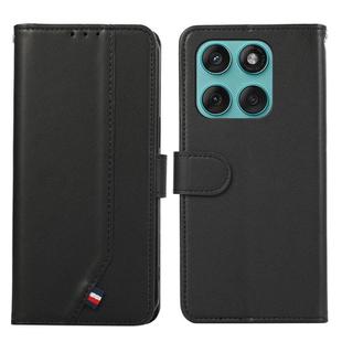 For Motorola Edge 60 Fusion ABEEL Delicate Texture Splicing RFID Leather Phone Case(Black)