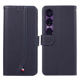 For Sony Xperia 1 VII ABEEL Delicate Texture Splicing RFID Leather Phone Case(Blue)