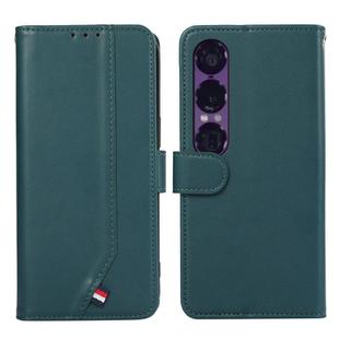 For Sony Xperia 1 VII ABEEL Delicate Texture Splicing RFID Leather Phone Case(Green)