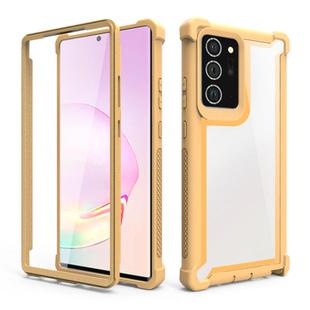 For Samsung Galaxy Note20 Four-corner Shockproof All-inclusive Transparent Space Protective Case(Gold)