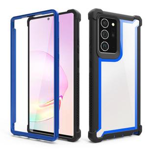 For Samsung Galaxy Note20 Ultra Four-corner Shockproof All-inclusive Transparent Space Protective Case(Black Blue)