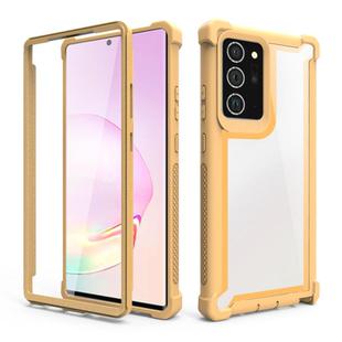 For Samsung Galaxy Note20 Ultra Four-corner Shockproof All-inclusive Transparent Space Protective Case(Gold)