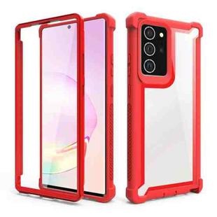 For Samsung Galaxy Note20 Ultra Four-corner Shockproof All-inclusive Transparent Space Protective Case(Red)