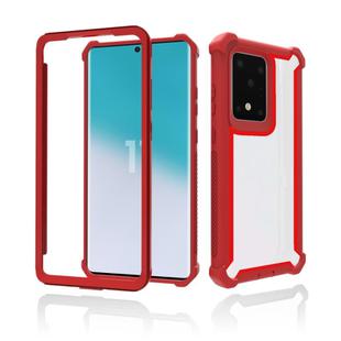 For Samsung Galaxy S20 Four-corner Shockproof All-inclusive Transparent Space Protective Case(Red)