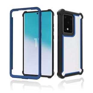 For Samsung Galaxy S20 Ultra Four-corner Shockproof All-inclusive Transparent Space Protective Case(Black Blue)