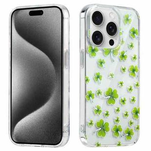 For iPhone 16 Plus Electroplated Symphony Phone Case(Four-leaf-clover)