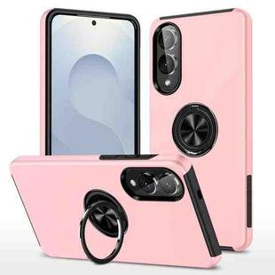 For Samsung Galaxy S25 Edge 5G PC + TPU Magnetic Phone Case with Invisible Ring Holder(Rose Gold)