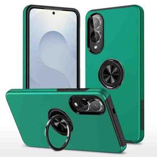 For Samsung Galaxy S25 Edge 5G PC + TPU Magnetic Phone Case with Invisible Ring Holder(Dark Green)